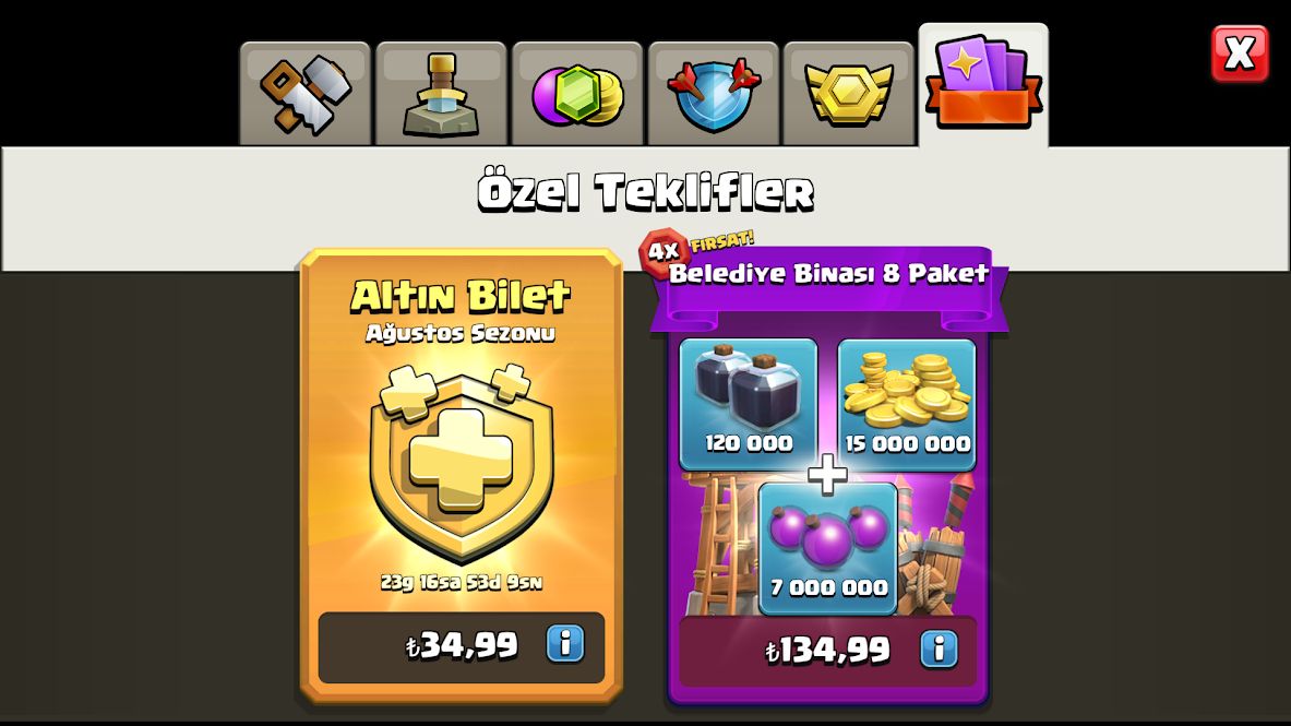 Clash of Clans Altın Bilet