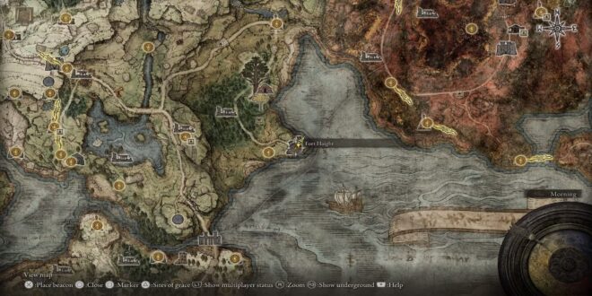 elden ring Bloody Slash Ash Of Warun bulunduğu yeri gösterir harita