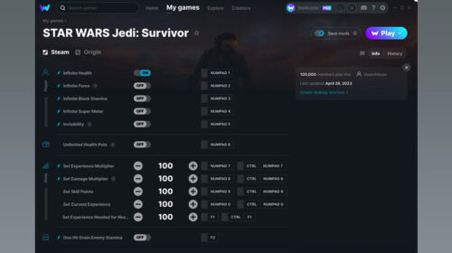 star wars jedi survivor oyunu için hile motoru görüntüsü
