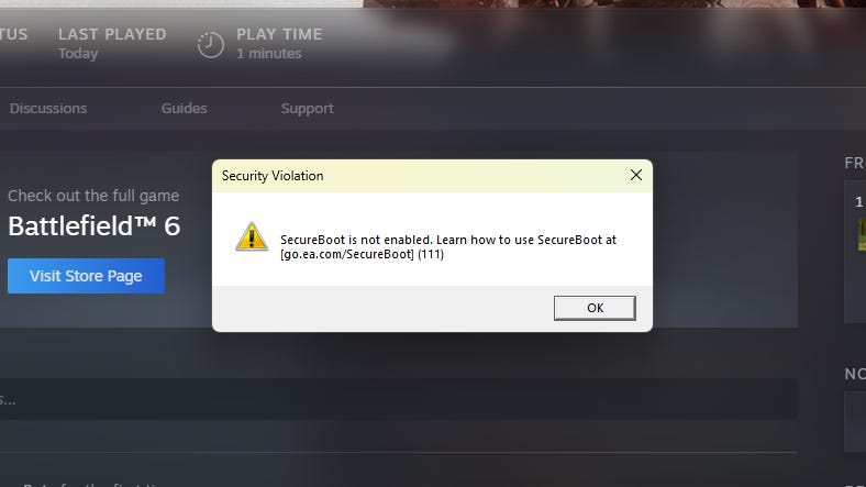 Gerçekten berbat – Battlefield 6 geliştiricisi DICE, Secure Boot gibi hile önleme önlemlerinin bazı PC oyuncularının oyunu oynayamayacağı anlamına geldiğini biliyor.